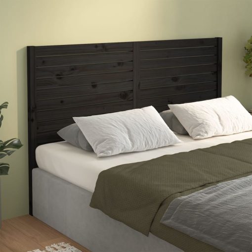 Testiera Per Letto Nera 126x4x100 Cm In Legno Massello Di Pino - Image 4