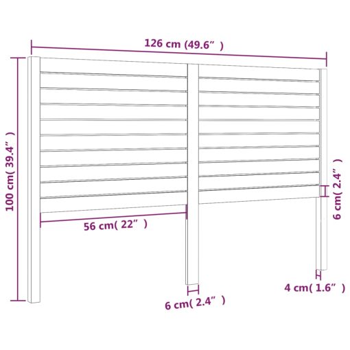 Testiera Per Letto Nera 126x4x100 Cm In Legno Massello Di Pino - Image 6