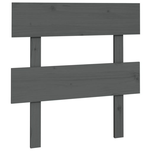Testiera Per Letto Grigia 93,5x3x81cm In Legno Massello Di Pino - Image 2