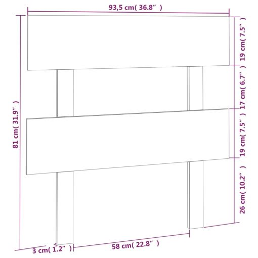 Testiera Per Letto Grigia 93,5x3x81cm In Legno Massello Di Pino - Image 6