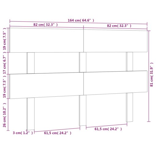 Testiera Per Letto 164x3x81 Cm In Legno Massello Di Pino - Image 6
