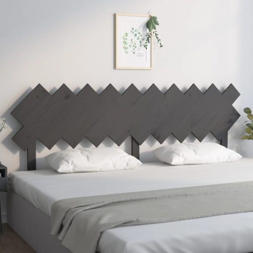 Testiera Per Letto Grigia 196x3x80,5 Cm Legno Massello Di Pino