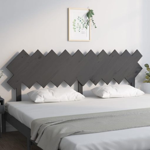 Testiera Per Letto Grigia 196x3x80,5 Cm Legno Massello Di Pino - Image 3