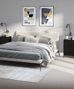 Comodini 2 Pz Neri 40x35x70 Cm In Legno Multistrato