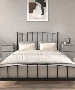 Comodini 2 Pz Grigio Cemento 40x35x70 cm