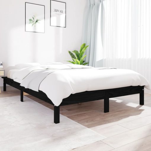 Giroletto Nero 140x190 Cm In Legno Massello Di Pino