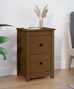Comodino Ambra 40x35x61,5 Cm In Legno Massello Di Pino