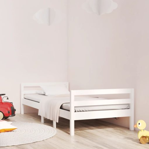 Letto Senza Materasso Bianco 90x190 Cm In Legno Massello Pino