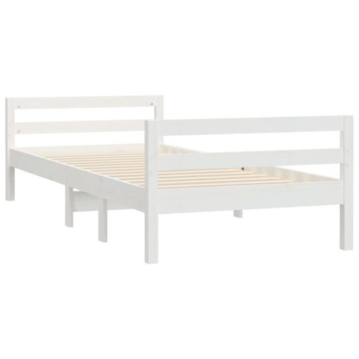Letto Senza Materasso Bianco 90x190 Cm In Legno Massello Pino - Image 4