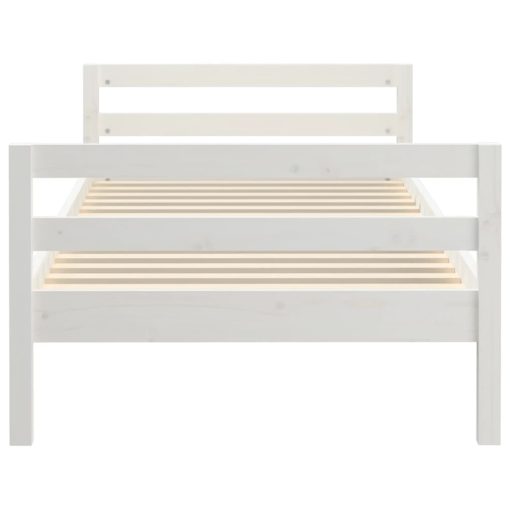 Letto Senza Materasso Bianco 90x190 Cm In Legno Massello Pino - Image 5