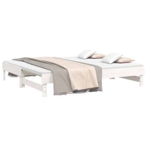 Dormeuse Estraibile Bianca 2x(75x190) Cm Legno Massello Di Pino - Image 3
