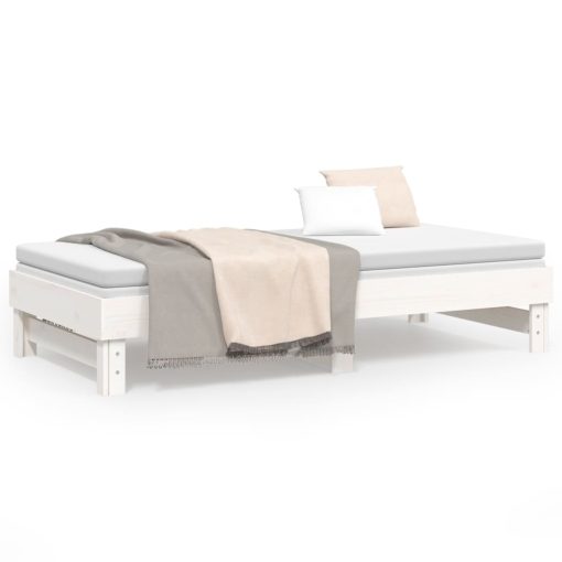 Dormeuse Estraibile Bianca 2x(75x190) Cm Legno Massello Di Pino - Image 5
