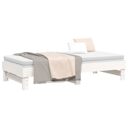 Dormeuse Estraibile Bianca 2x(75x190) Cm Legno Massello Di Pino - Image 6