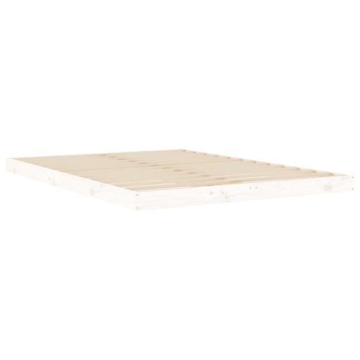 Letto Senza Materasso Bianco 135x190 Cm Legno Massello Di Pino - Image 4