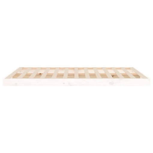 Letto Senza Materasso Bianco 135x190 Cm Legno Massello Di Pino - Image 6