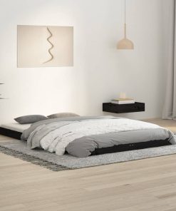 Giroletto Nero 120x190 Cm Small Double Legno Massello Di Pino