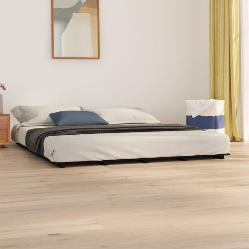 Giroletto Nero 160x200 Cm In Legno Massello Di Pino