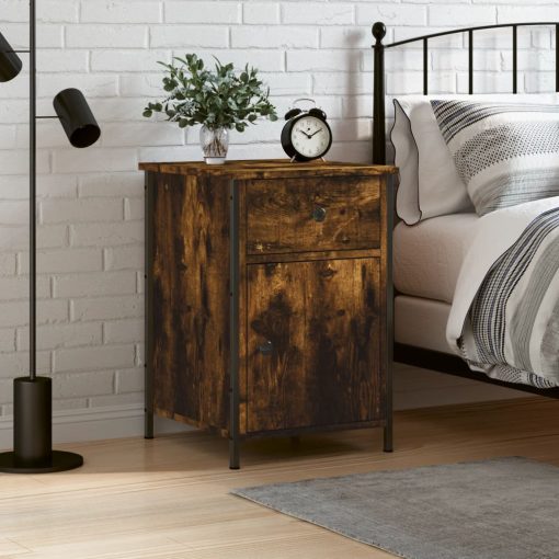 Comodino Rovere Fumo 40x42x60 Cm Legno Multistrato