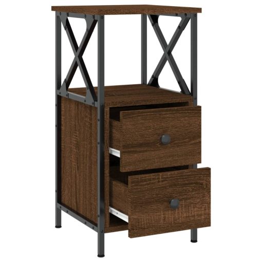Comodini 2 Pz Rovere Marrone 34x35,5x70 Cm In Legno Multistrato - Image 6