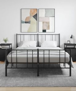 Comodini 2 Pz Neri 40x42x60 Cm In Legno Multistrato