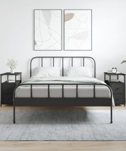 Comodini 2 Pz Neri 30x60x60 Cm In Legno Multistrato