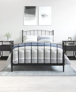 Comodini 2 Pz Neri 40x42x55 Cm In Legno Multistrato
