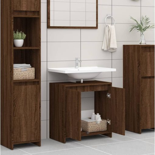 Armadietto Bagno Rovere Marrone 60x33x61cm Legno Ingegnerizzato - Image 3