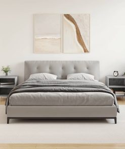 Comodini 2 Pz Grigio Cemento 40x30x50 Cm In Legno Multistrato