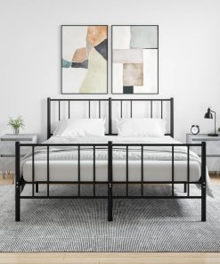 Comodini 2pz Grigio Cemento 40x35x50 Cm In Legno Multistrato