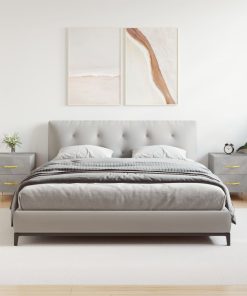 Comodini 2 Pz Grigio Cemento 40x35x47,5 Cm In Legno Multistrato