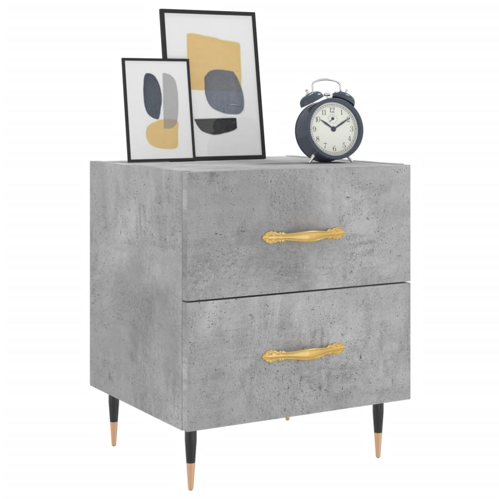 Comodini 2 Pz Grigio Cemento 40x35x47,5 Cm In Legno Multistrato - Image 3