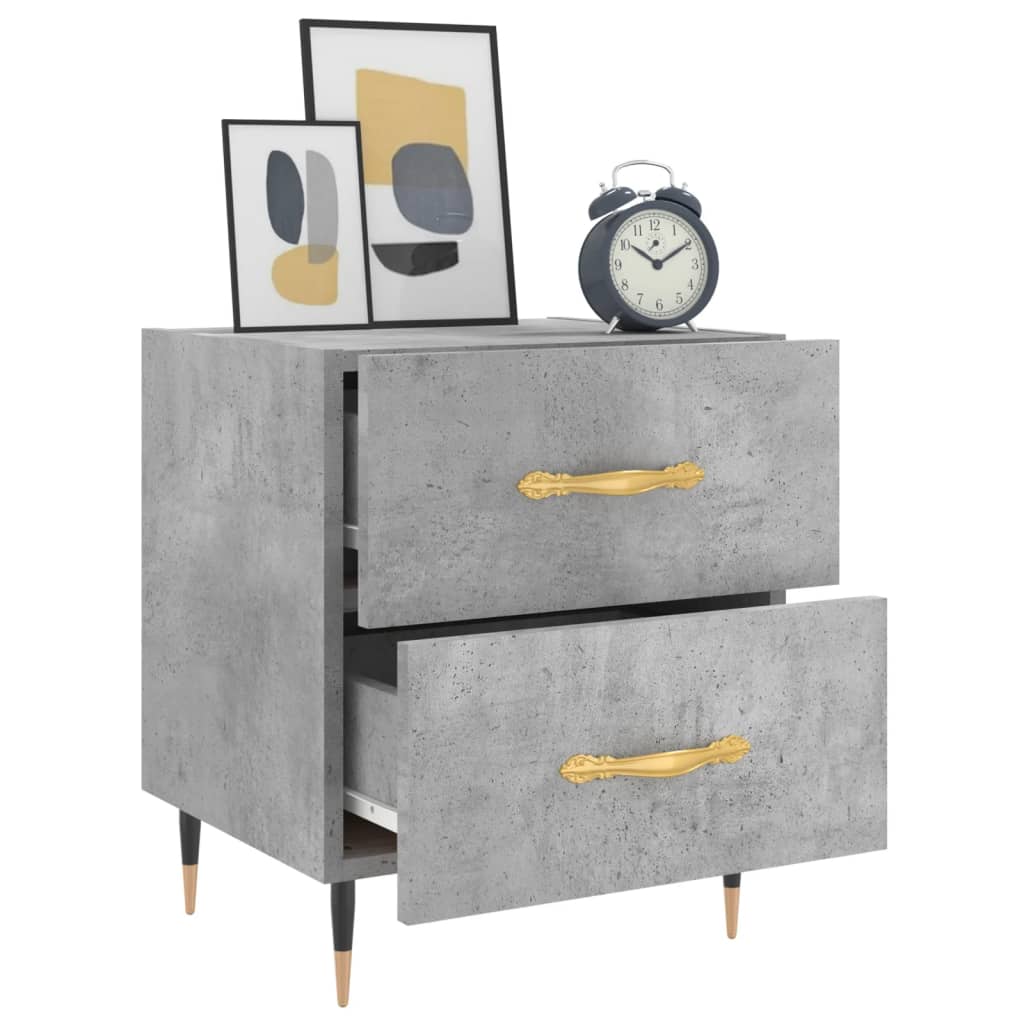 Comodini 2 Pz Grigio Cemento 40x35x47,5 Cm In Legno Multistrato - Image 4