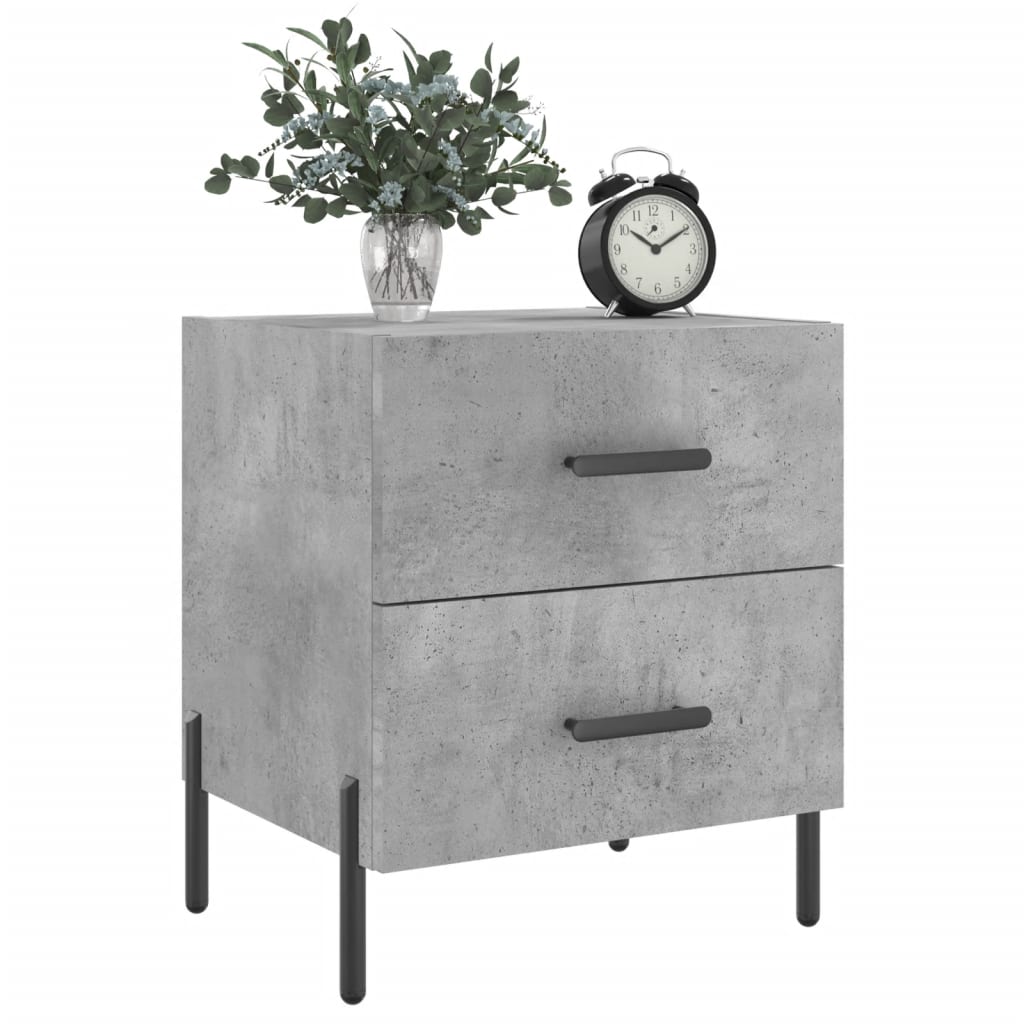 Comodini 2 Pz Grigio Cemento 40x35x47,5 Cm In Legno Multistrato - Image 3