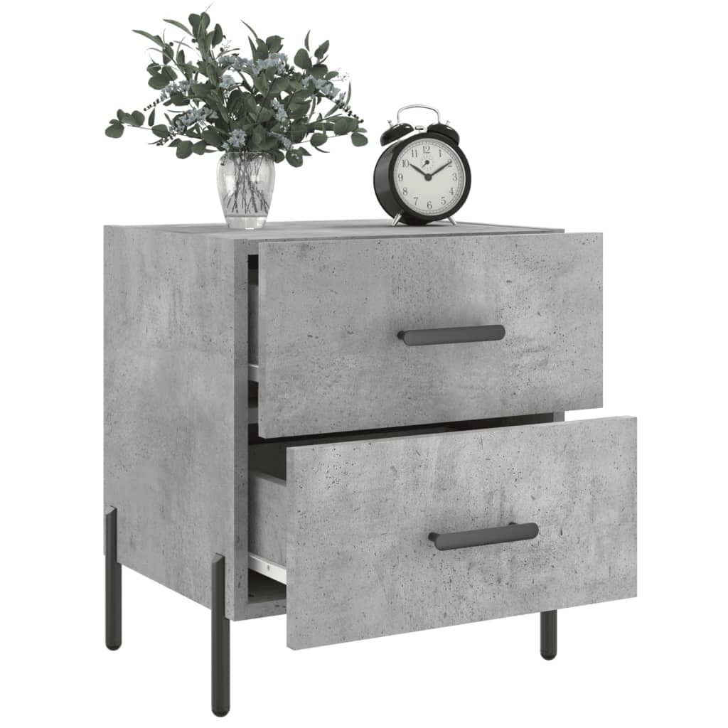Comodini 2 Pz Grigio Cemento 40x35x47,5 Cm In Legno Multistrato - Image 4