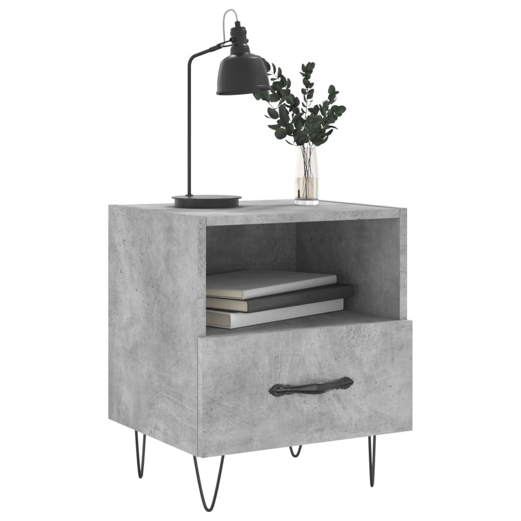 Comodini 2 Pz Grigio Cemento 40x35x47,5 Cm In Legno Multistrato - Image 4