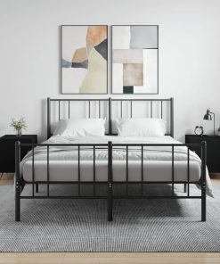 Comodini 2 Pz Neri 40x40x50 Cm In Legno Multistrato