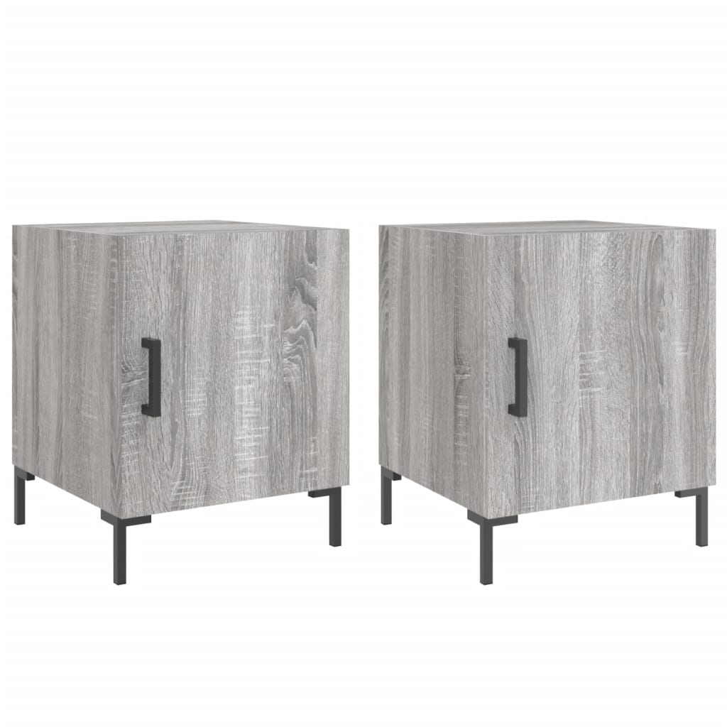 Comodini 2 Pz Grigio Sonoma 40x40x50 Cm In Legno Multistrato - Image 2