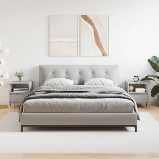 Comodini 2pz Grigio Cemento 40x35x50 Cm In Legno Multistrato