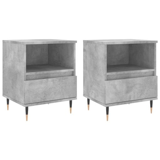 Comodini 2pz Grigio Cemento 40x35x50 Cm In Legno Multistrato - Image 2