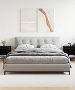 Comodini 2pz Neri 40x35x50 Cm In Legno Multistrato