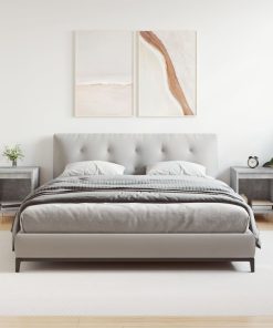 Comodini 2pz Grigio Cemento 40x35x50 Cm In Legno Multistrato