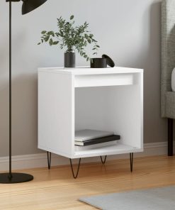 Comodino Bianco 40x35x50 Cm In Legno Multistrato