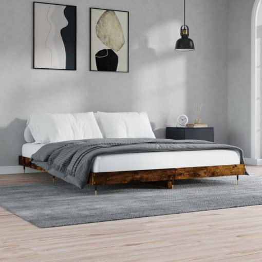 Giroletto Senza Materasso Rovere Fumo 200x200 Cm In Truciolato - Image 3