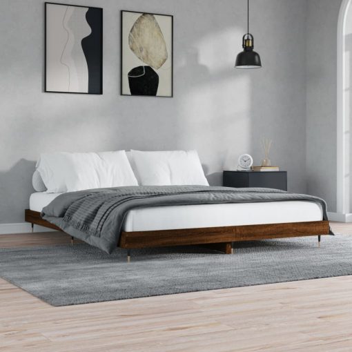Giroletto Senza Materasso Rovere Marrone 200x200 Cm Truciolato - Image 3