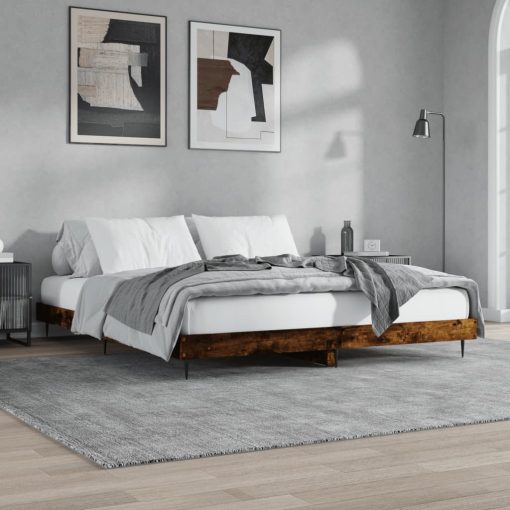 Giroletto Senza Materasso Rovere Fumo 200x200 Cm In Truciolato - Image 4