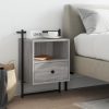 Comodino A Muro Grigio Sonoma 40x30x61 Cm Legno Multistrato