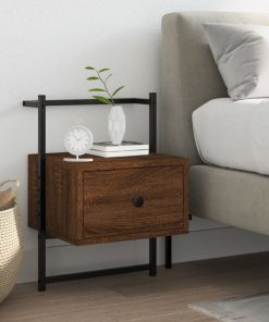 Comodino A Muro Rovere Marrone 35x30x51 Cm Legno Multistrato