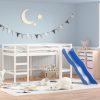 Letto Soppalco Scivolo Bambini Bianco 90x190 Cm Massello Pino