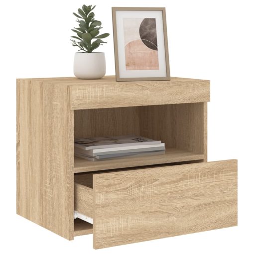 Comodini Con Luci Led 2pz Rovere Sonoma 50x40x45 cm - Image 5