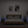 Comodini Con Luci Led 2pz Rovere Marrone 40x39x48,5 cm